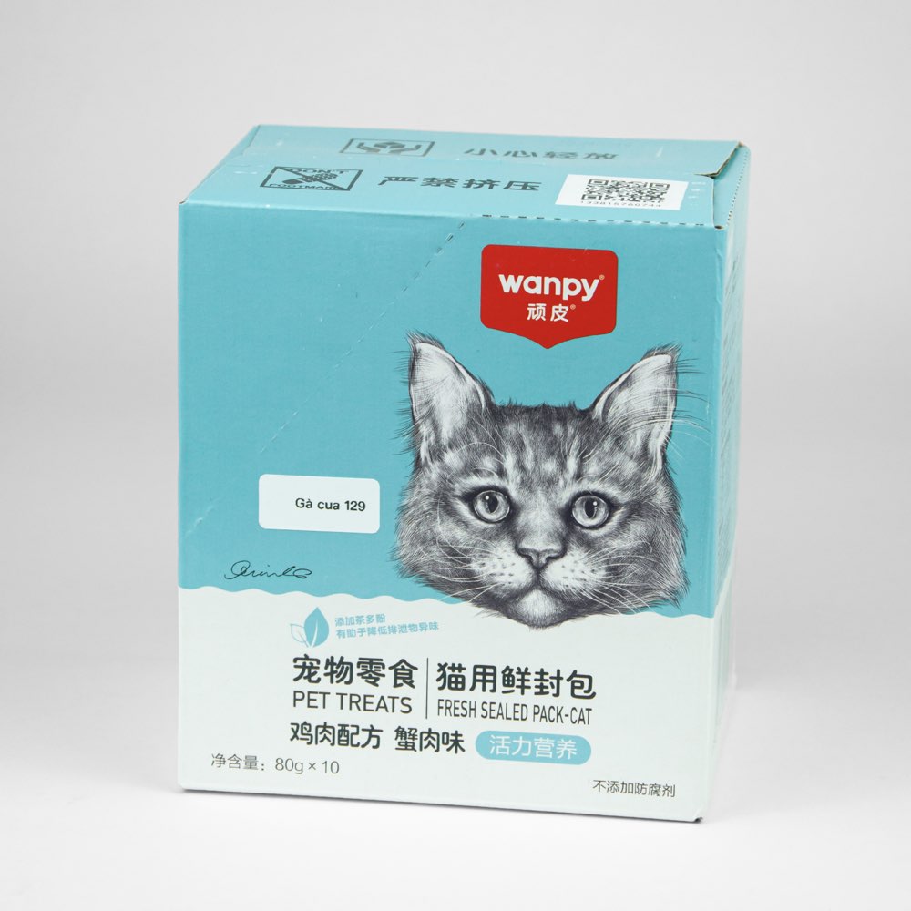 LUCY - 43 Pate Wanpy Cho Mèo (1 hộp 10 gói 80g) – Bổ Dưỡng cho Mèo Mau Lớn