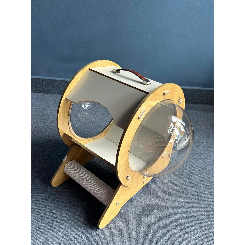 b2 Giường phi hành gia cho mèo bằng gỗ