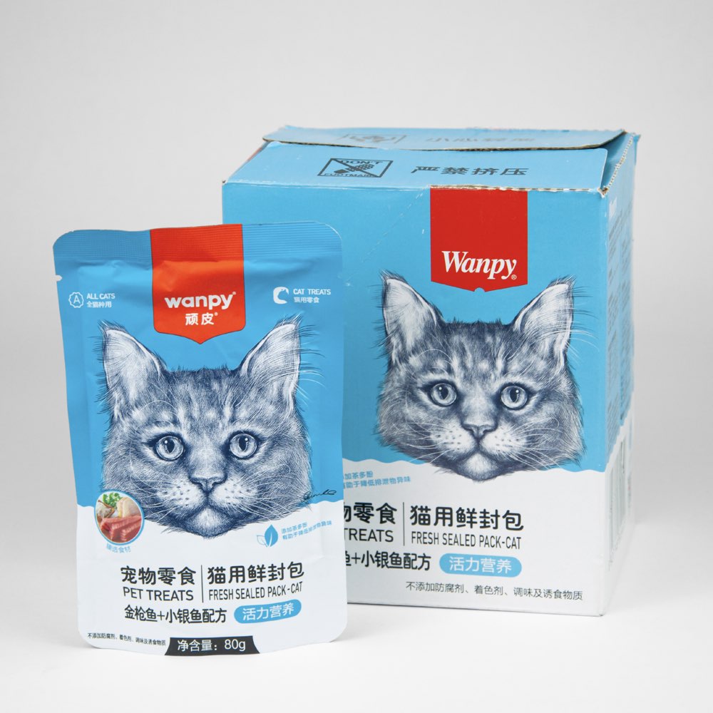 Pate Wanpy Cho Mèo (1 hộp 10 gói 80g) – Bổ Dưỡng cho Mèo Mau Lớn
