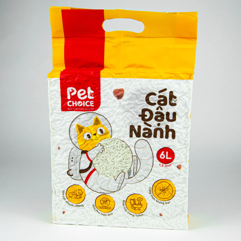 Cát đậu nành hữu cơ vệ sinh cho mèo, thú cưng mùi ngẫu nhiên pet PetChoice túi 6L/2kg – PetChoice