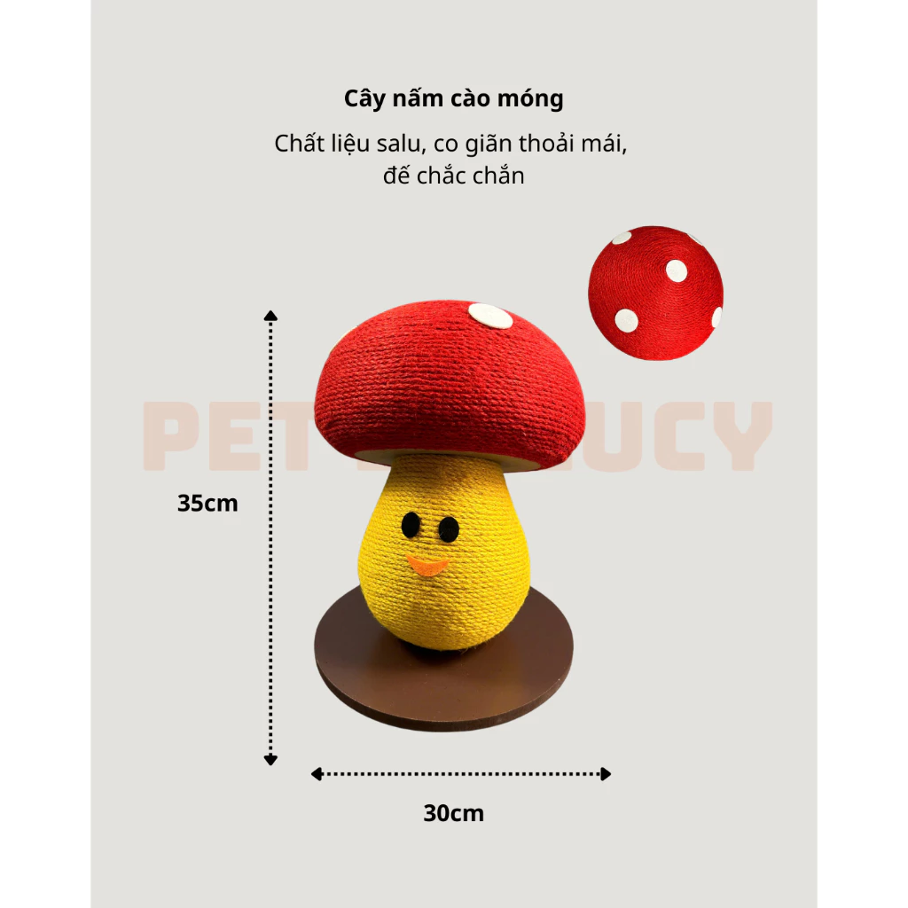 Đồ chơi hình trụ cào móng cây nấm cho mèo