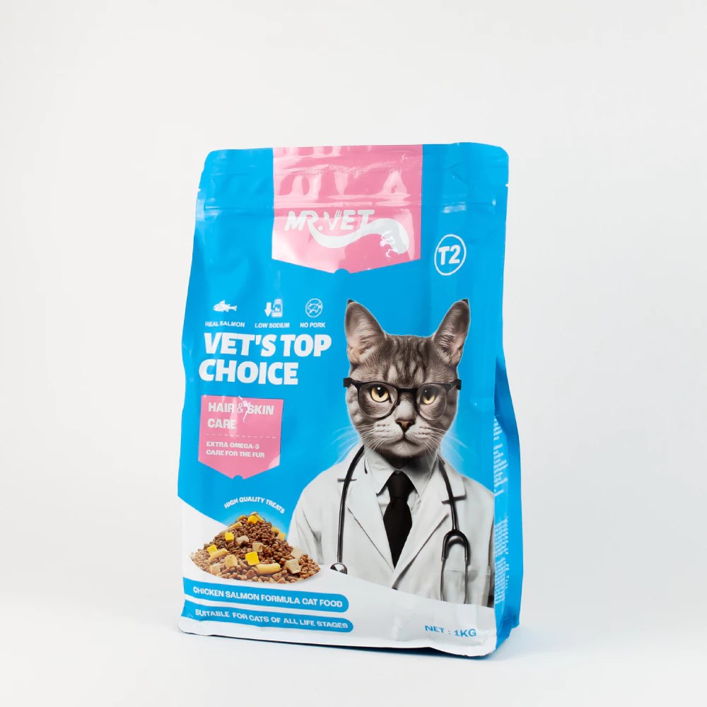 Hạt Cho Mèo MRVET Holistic 1kg Với 30% Protein Kèm Topping – Thịt Gà & Cá Hồi (1kg)